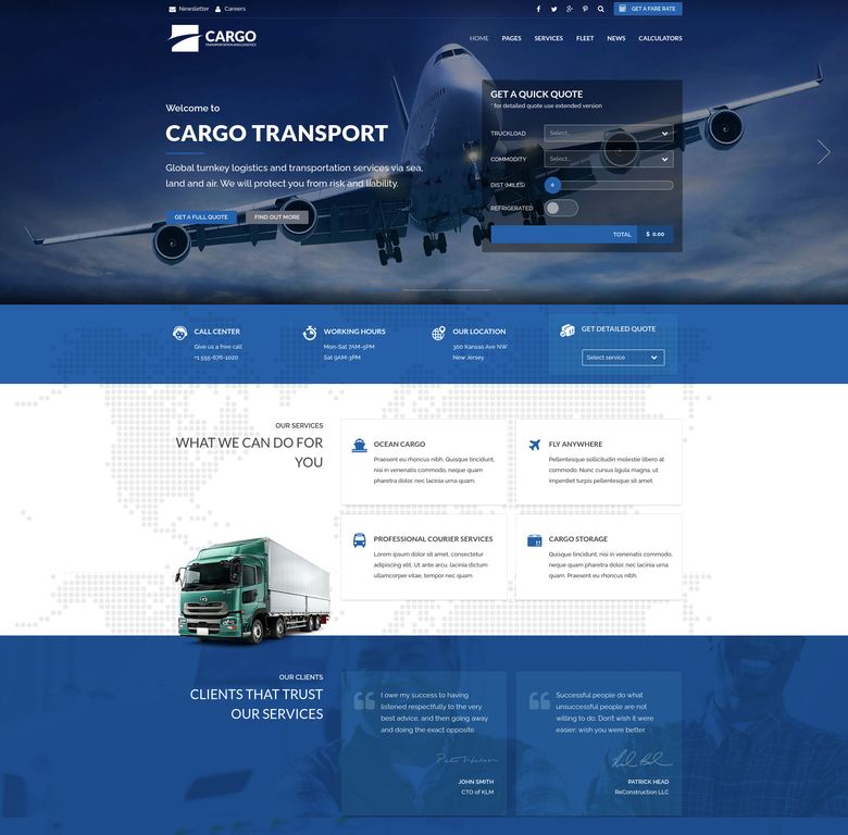 exemplu creare site firma transport aerian