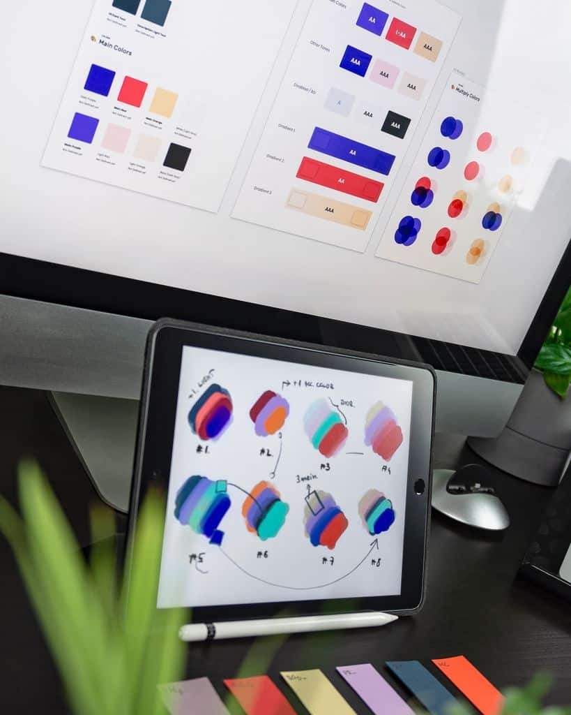 alegere culori corporate ID, tableta, desktop