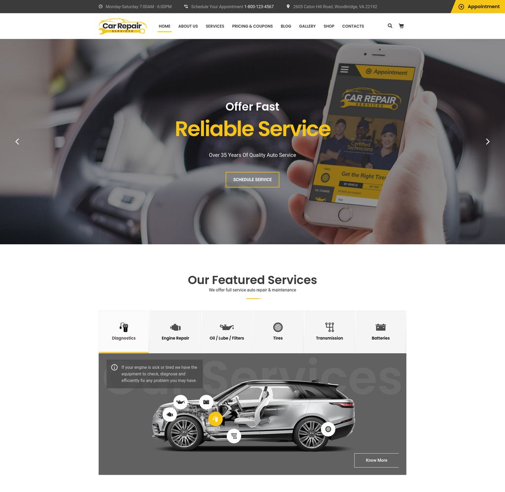 site web service auto