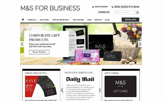 Marks & Spencer for Business web site