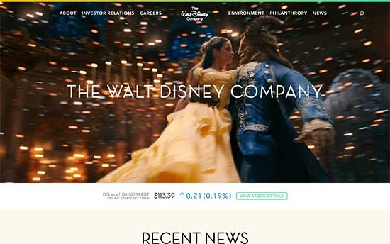 Site-ul The Walt Disney Company
